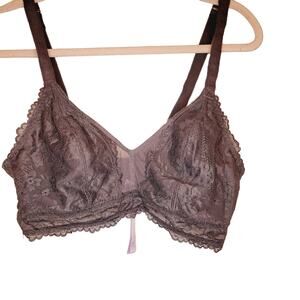 Savage X Fenty grey lace full coverage adjustable bra size 1X
